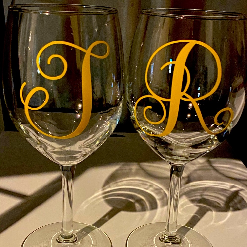 Personalized wine glasses set of 2 for $13
